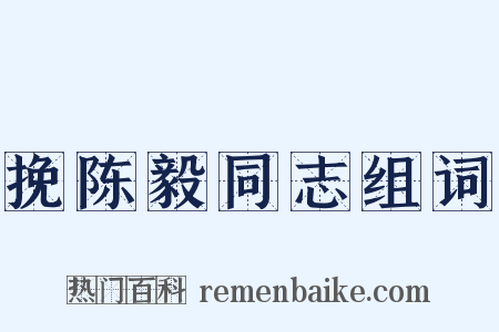 挽陈毅同志组词是什么意思的图片